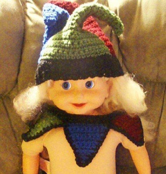 Jester Hat and Collar Crochet Pattern pdf 468 infant to adult