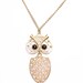 Vintage 1970s Large Mod Gold Jointed Owl Necklace 1.00 U.S. Shipping