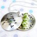 Reserve for becker02 - Brag about handstamped children's name necklace...4 Peas In A Pod - Domed Pods