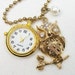 Ever Watchful Owl Gold Charm Necklace with a Pocket Watch That Really Works. Lovely Gift
