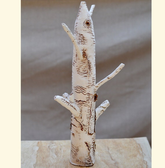 Items similar to Jewelry Tree Holder. Ceramic Birch Tree Jewelry