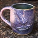 SALE. Ceramic Mug. Purple Stoneware Coffee Mug. Whimsical FACE Cup. Hand Bullt Purple Man Mug.
