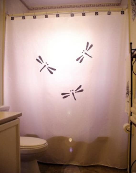  Dragonflies  Shower  Curtain Dragonfly  Bathroom  Decor  Bath 
