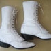 VTG Victorian White Leather Lace Up Boot 7