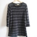 VTG Gray Striped Fuzzy Sweater Dress Small Med