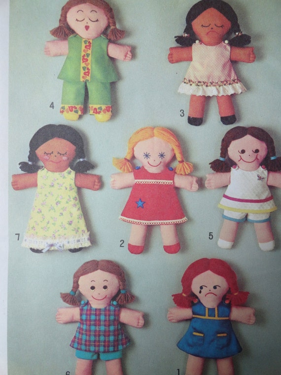 Vintage 1972 Simplicity 13 Rag Doll Pattern