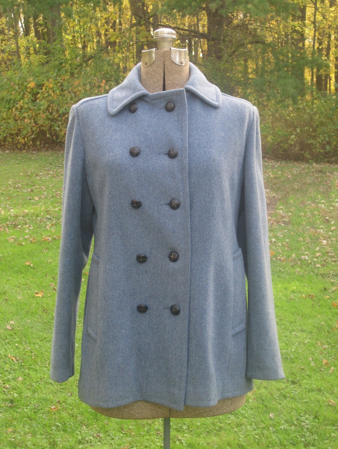 Vintage 1960's Blue Wool Pea Coat Bromleigh by SweetBabyElyse