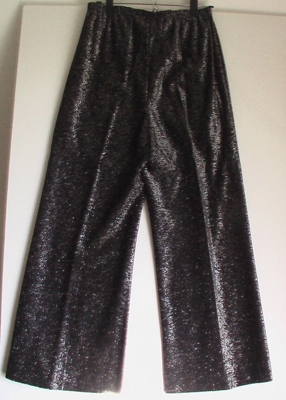 Black and silver 70s disco pant bell bottom by BrightCloset