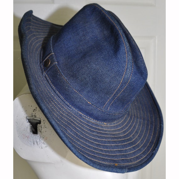 Vintage 1970s Levis Denim Jean Cowboy Hat