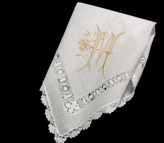 Items similar to Irish Linen Wedding Handkerchief personalized with ...