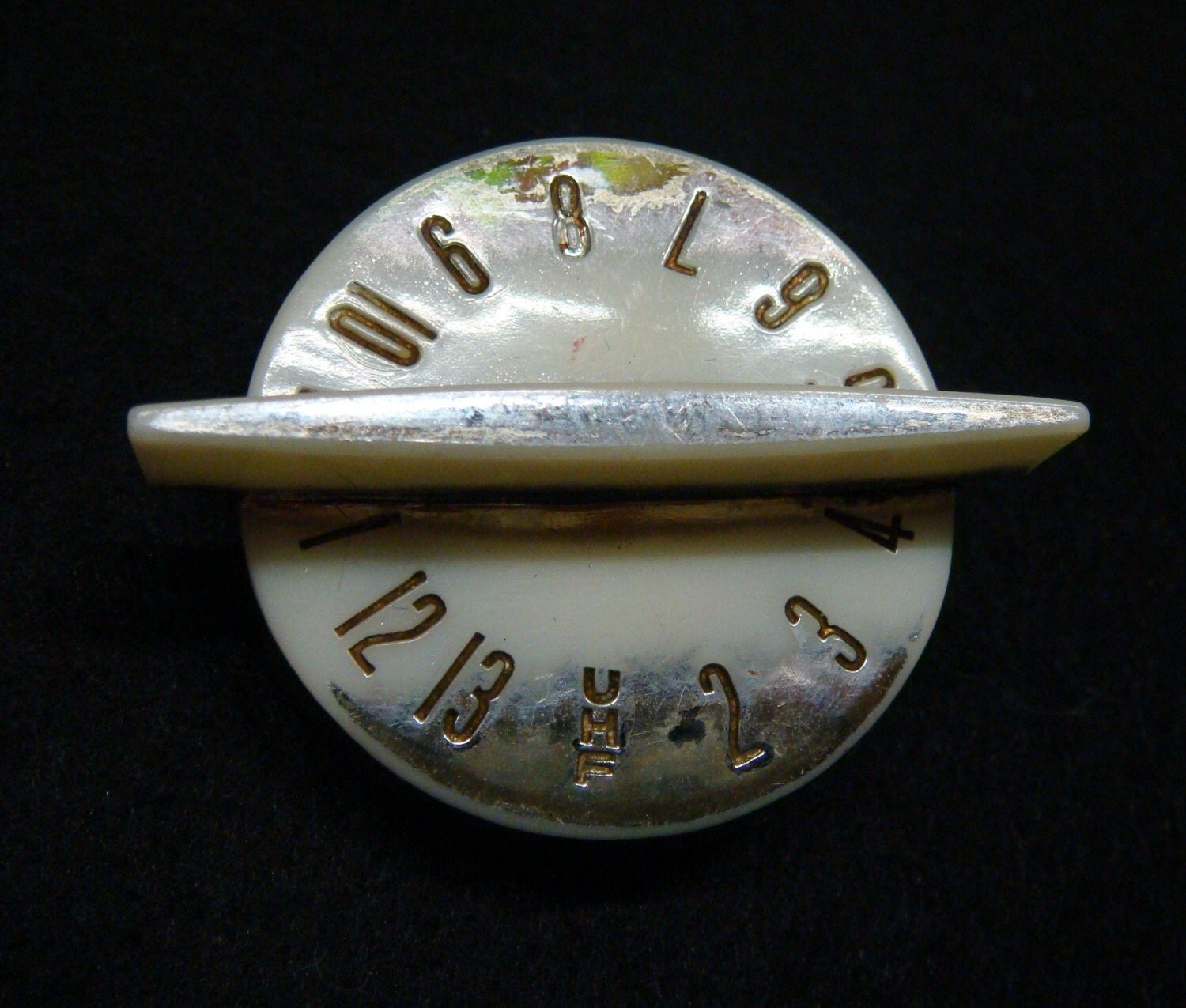 Vintage TV knob pin by ScienceKitty on Etsy