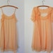 V I N T A G E Apricot Kitten Peignoir Set