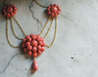 Coral Scarlett O'Hara Reproduction BBQ Necklace Choker Custom