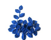 Crochet lariat scarf with Leaves in Blue, Marine, Royal Blue, Feminine, Trendy, Spring, Summer, Harvest,