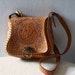 Vintage Tooled Handbag / Leather / Tribal / Boho / Leopard / Gazelle / African