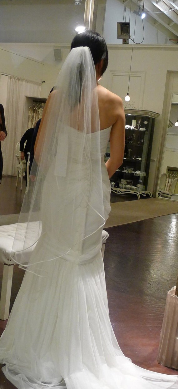 Single Layer Waltz Wedding Bridal Veil 49 inches white, ivory or diamond
