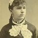 Boston Victorian Teen Girl Young Woman Antique CDV 1880s Crochet Lace Collar Button Front Corset Dress High Collar Photo Portrait