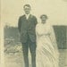 Antique Wedding Photo Bride Groom White Gown Dress Button Boots Flower Veil Corset Waist Farm Couple Field
