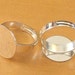 10pcs 16mm Glue On Pad Shiny Silver Plated Adjustable Ring Blank........M13