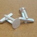 5 Pairs (10pcs) Shiny Silver Plated Cuff Links Cufflink Blanks with 10mm Glue Pad H76-10