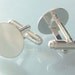 10 Pairs (20pcs) Shiny Silver Plated Cuff Links Cufflink Blank with 15mm Glue Pad EH36