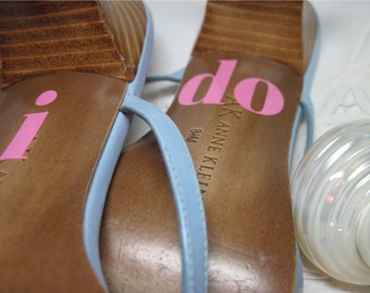 i do Shoe Decals for Beach Weddings - Professional Vinyl in your Text Choice and color Choice