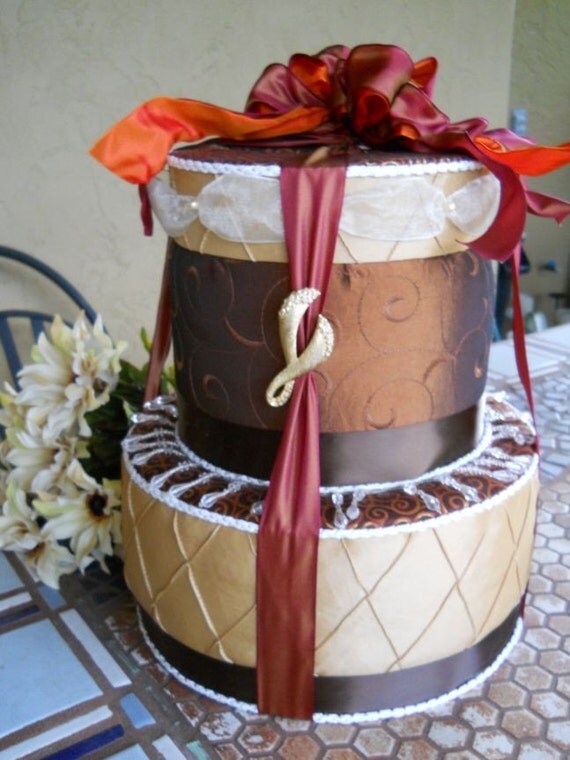 Items similar to Fall Wedding Card Box 2 Tier Elegant Autumn Wedding