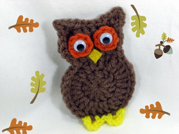 Crochet Owl Fridge Magnet