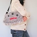 Shaggy Gray Monster Shoulder Purse
