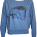 Glitter Rainbow UNICORN Pullover Slouchy "Sweatshirt" Top American Apparel Blue S