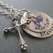 Custom Hand Stamped Jewelry - Personalized Sterling Silver Mommy Necklace with Ornate Cross