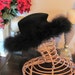 Fancy Vintage Black Wool Felt Feather Hat