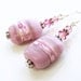 Pink glass bead earrings, pink lampwork earrings, pink earrings