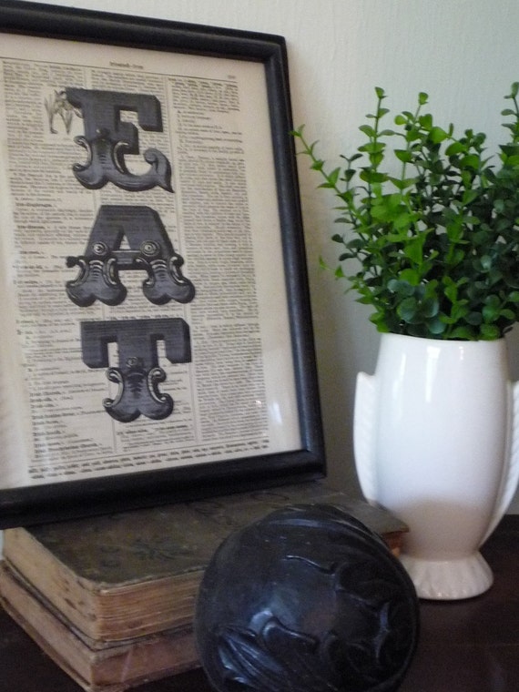 Items similar to Framed Antique Book page Print on Etsy