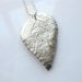 SALE - Fine silver - Real leaf - hand made by Inbar Bareket