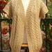 Vest Sweater Outerwear Hand Knit Cable & Lace Hand Knit in Camel