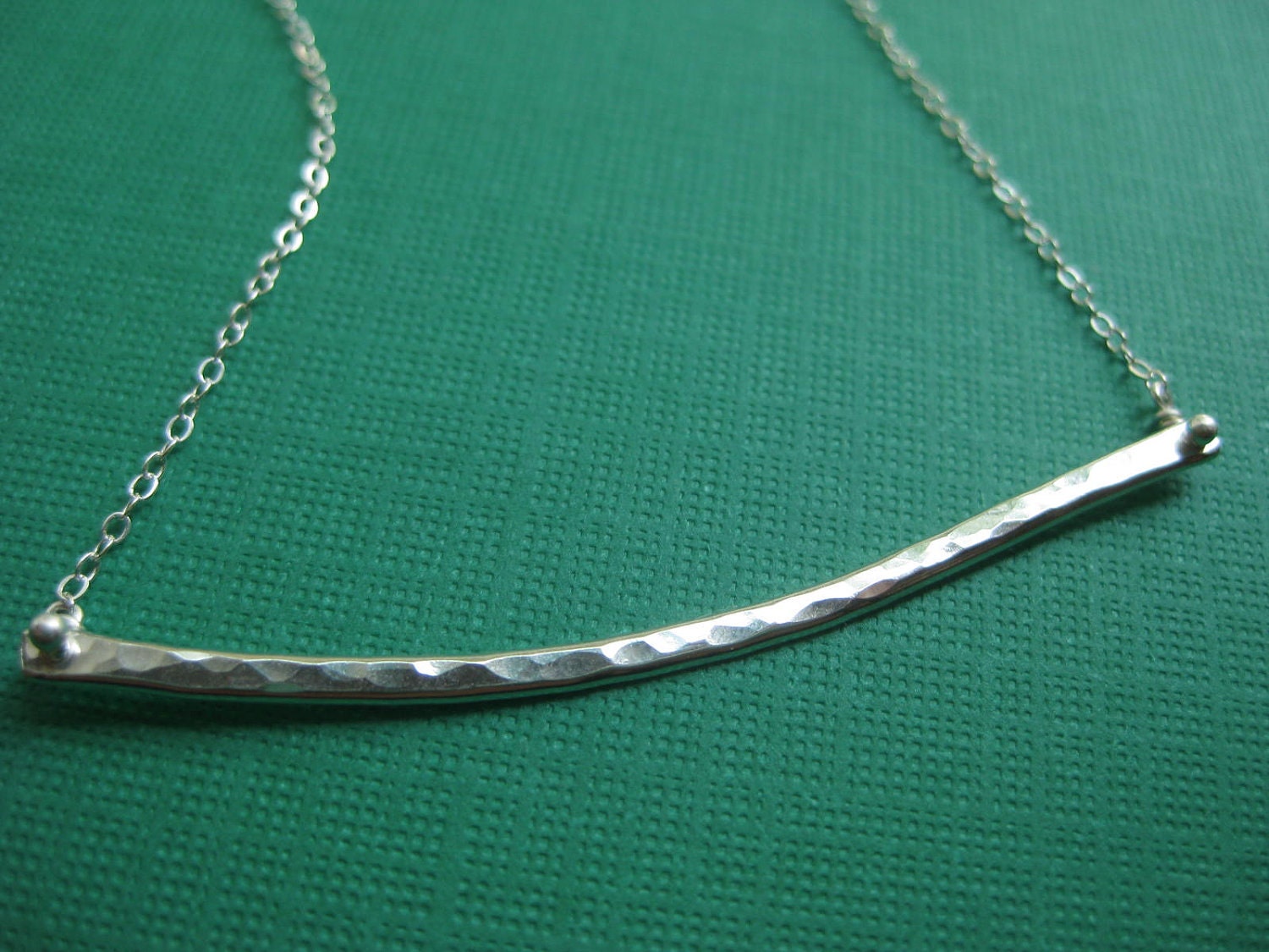 bar necklace sterling silver hammered organic by greygoosegifts