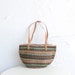 Vintage sisal and leather bucket bag or tote