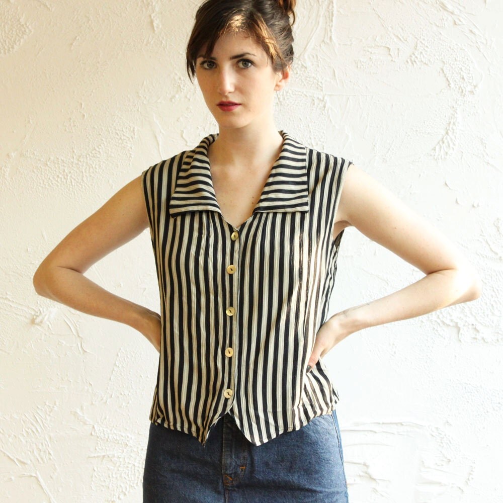 vest with striped shirt