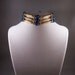 Indian Bone Blue Glass Pony Bead Choker with Black Hemp Cord