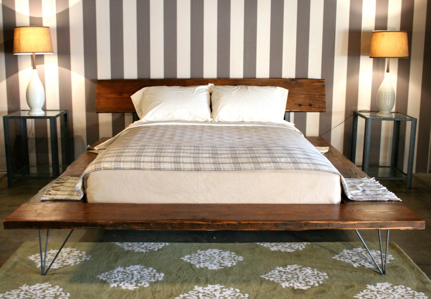 Reclaimed Wood Platform Bed Frame handmade by CroftHouseLA