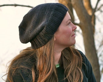 Knitting Pattern - Kendall Slouchy Beanie - Hipster - Knit Hat - Cap - Men - Women