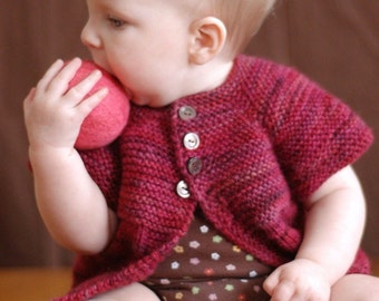PDF Knitting Pattern - Mira Sweater - Baby Cardigan - Girls Sizes Newborn, 6 months, 12 months, 2/4/6 years