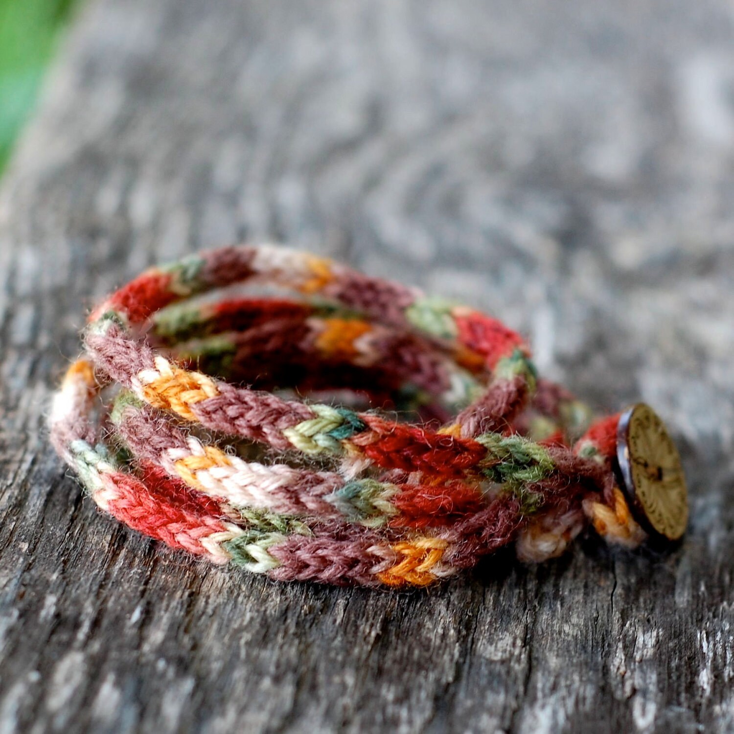 Women's Wrap Bracelet KNITTING PATTERN Rustic I Cord