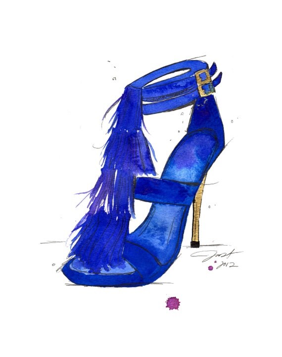 Items similar to Original watercolor and pen fashion illustration by ...