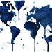 Watercolor World Map- It's a Blue Blue World