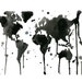 It's a Black and White World- Watercolor Map print sized 16 x 20"