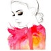 Original watercolor and pen fashion illustration by Jessica Durrant titled - Golden Eye