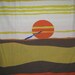 queen flat bed sheet Summer Sunset reclaimed linens