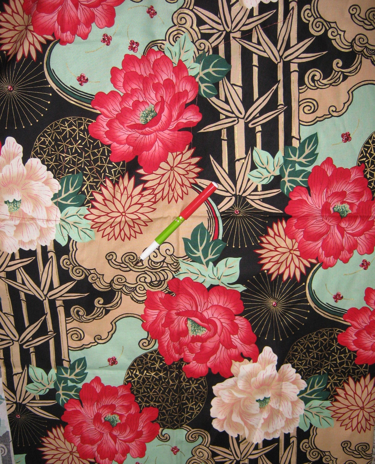 Asian Print Fabric cotton yard Alexander Henry sold per